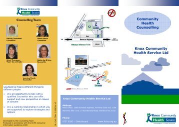 Counselling Brochure - Knox Community Health Service