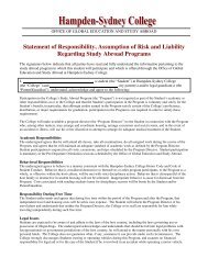 Statement of Responsibility, Risk, and Liability Form - Hampden ...