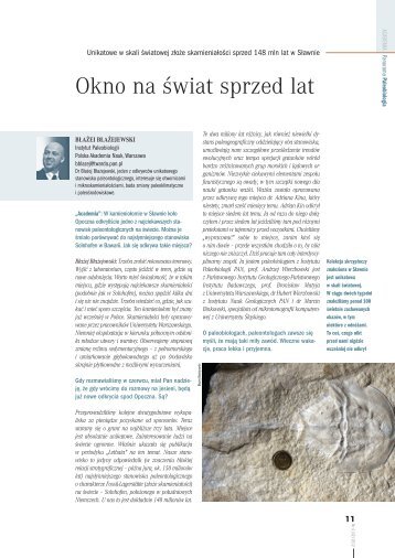 Okno na świat sprzed lat - Portal Wiedzy PAN - Polska Akademia Nauk