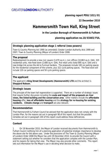 Hammersmith Town Hall Extension report PDF - Greater London ...
