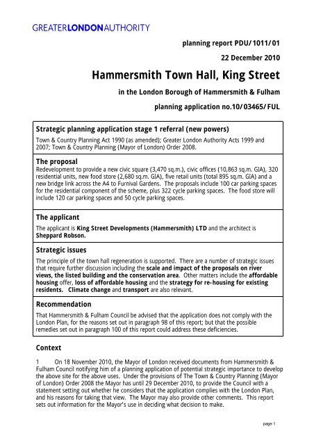 Hammersmith Town Hall Extension report PDF - Greater London ...