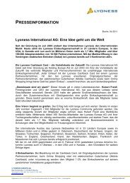 Lyoness International AG: Eine Idee geht um die Welt