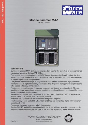 Mobile Jammer MJ-1 - Force Ware