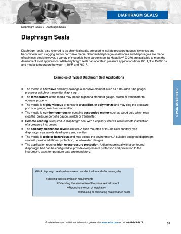 WIKA Catalog 900 - Diaphragm Seals