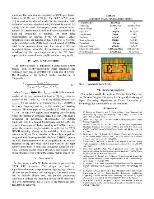 Implementation of A High-Speed Parallel Turbo Decoder for 3GPP ...