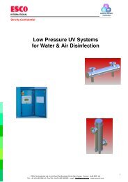 Low Pressure UV Systems for Water & Air ... - Esco International