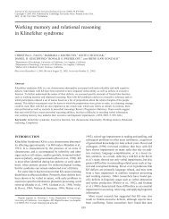 Working memory and relational reasoning in Klinefelter syndrome