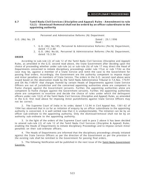 Discipline and Appeal) Rules Amendment to rule 12(2 Discipline and Appeal) Rules Amendment to rule 12(2