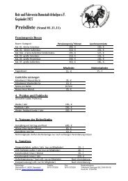 Preisliste - Reit- und Fahrverein Darmstadt-Arheilgen eV