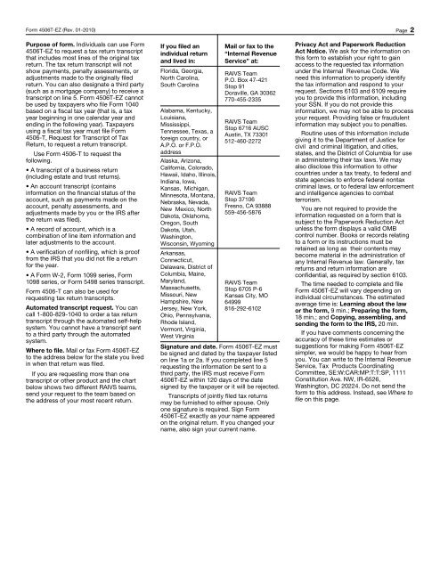 Form 4506T EZ Rev 01 20 Form 4506T EZ Rev 01 20