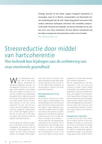 Stressreductie door middel van hartcoherentie - Heartmath Benelux