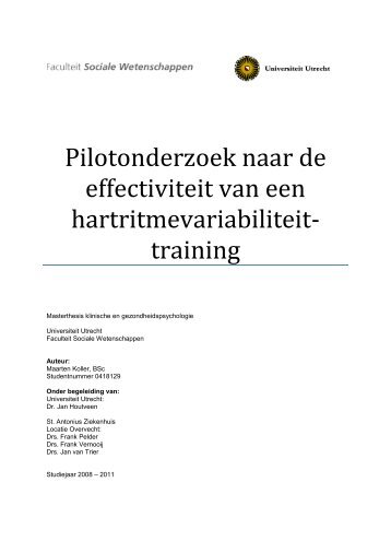 Pilotonderzoek naar de effectiviteit van een hartritmevariabiliteit - Igitur