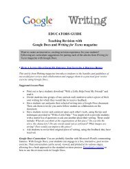 EDUCATORS GUIDE Teaching Revision with Google Docs and ...