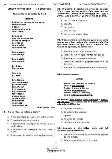 prova de auxiliar administrativo