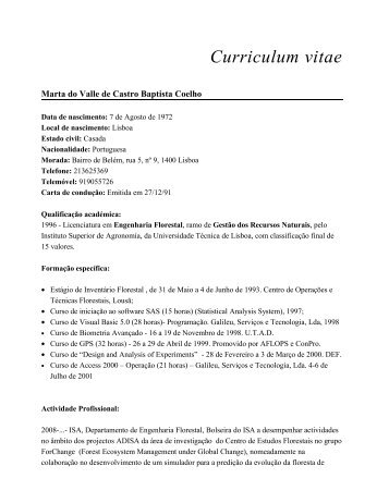 Download do curriculum vitae completo - Instituto Superior de ...