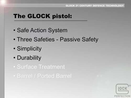 Presentation - Glock Pistols - NIOA LEM