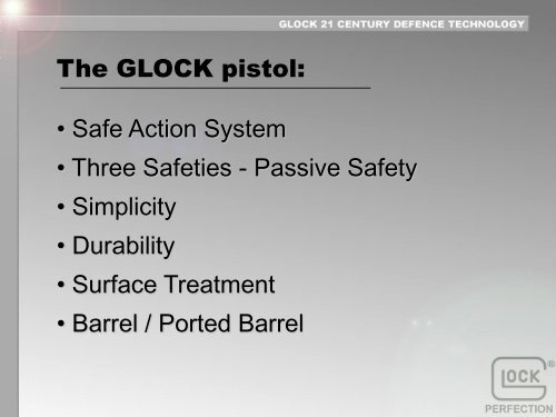 Presentation - Glock Pistols - NIOA LEM
