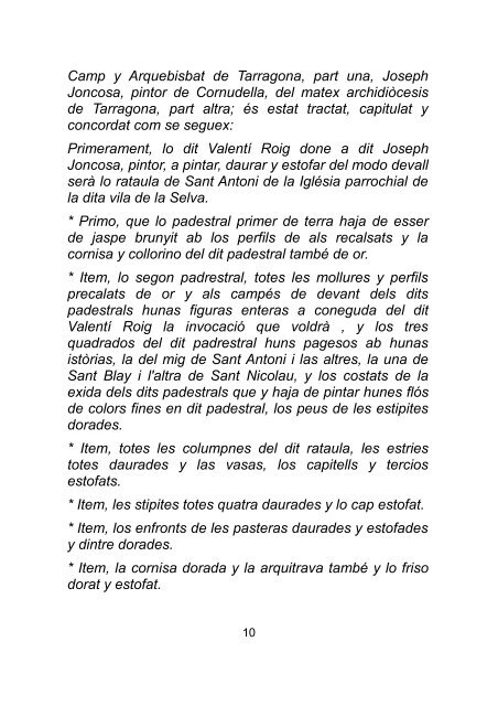 NotÃ­cia sobre el retaule de sant Antoni Abat de la Selva del ... - Tinet