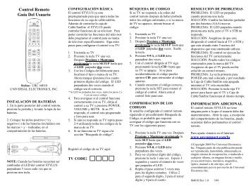 Manual - Universal Electronics Remote Control Support