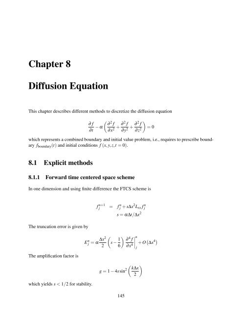Chapter 8 Diffusion Equation