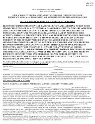 MIS 4178 Consent Form for Athletics - Okaloosa County School District