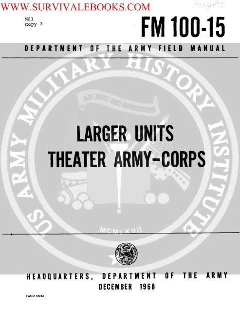 1968 US Army Vietnam War Larger Units Theater ... - Survival Books