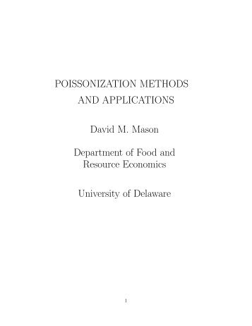 POISSONIZATION METHODS AND APPLICATIONS David M ...