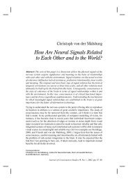 How Are Neural Signals Related to Each Other and to the World?