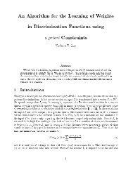 An Algorithm for the Learning of Weights in Discrimination Functions ...