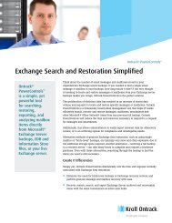 Exchange Search and Restoration Simplified - Kroll Ontrack