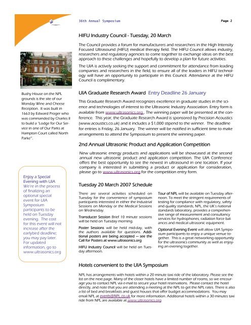 2007 Symposium Brochure 3.pub - Ultrasonic Industry Association