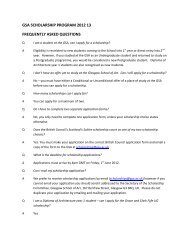 gsa scholarship program 2012 13 frequently asked questions