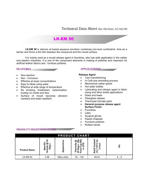 LK-EM 50 - Elkay Chemicals Pvt., Ltd