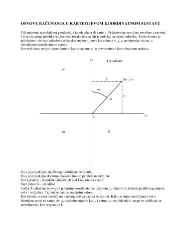 osnove raÄunanja u kartezijevom koordinatnom sustavu