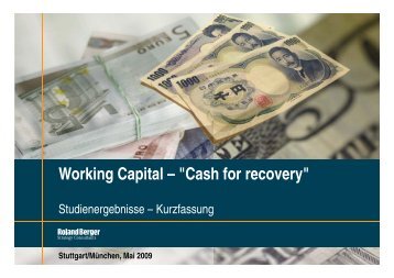 Working Capital - Cash for Recovery - Roland Berger