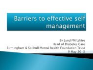 Barriers to effective self management, Lyndi Wiltshire - The Diabetes ...