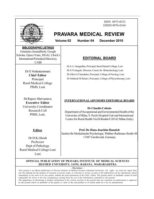 Editorial - Pravara Institute of Medical Sciences