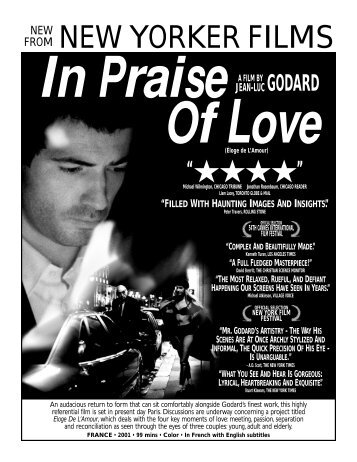 IN PRAISE OF LOVE.flyer - New Yorker Films