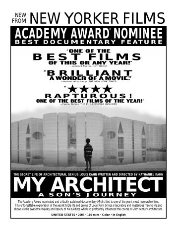 my architect a son's journey - New Yorker Films