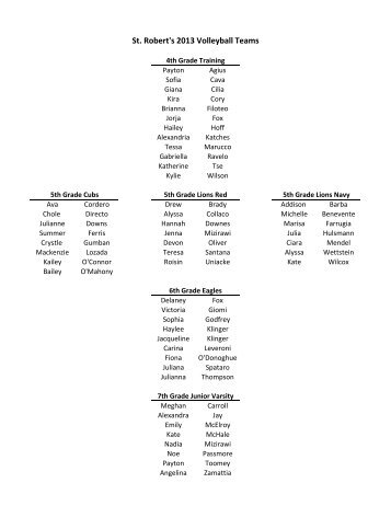 Volleyball Roster