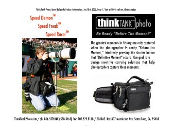 Think Tank Photo, Speed Beltpacks Product Information, Jan