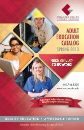 ADULT EDUCATION CATALOG - Cuyahoga Valley Career Center