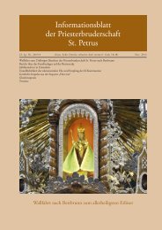 Informationsblatt der Priesterbruderschaft St. Petrus