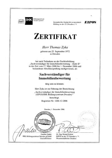 ZERTIFIKAT - FinanzConsult Immobilien GmbH