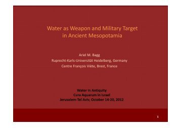 Water as Weapon and Military Target in Ancient Mesopotamia