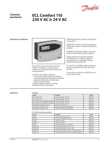 ECL Comfort 110 230 V AC ir 24 V AC - Danfoss