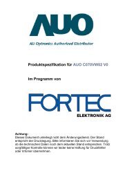 Produktspezifikation für AUO C070VW02 V0 Im ... - Fortec AG