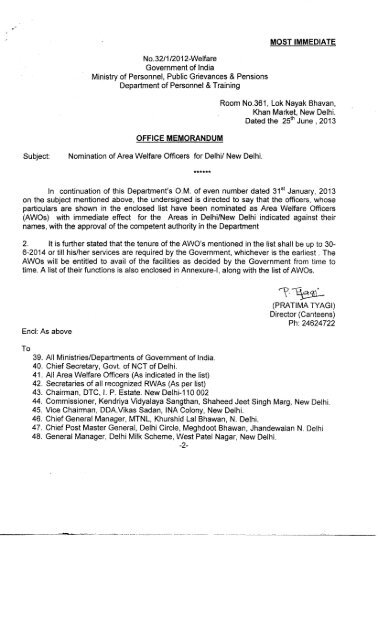 MOST IMMEDIATE NO.32/1/2012-Welfare Government of India ...
