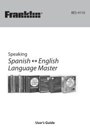 Spanish English Language Master - Franklin Electronic Publishers