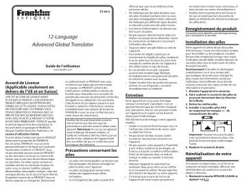 12-Language Advanced Global Translator - Franklin Electronic ...